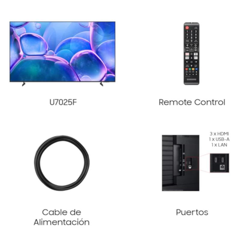 SAMSUNG TV 75" TU75U7025F CRYSTAL UHD TELEVISOR SMART BT - Imagem 3