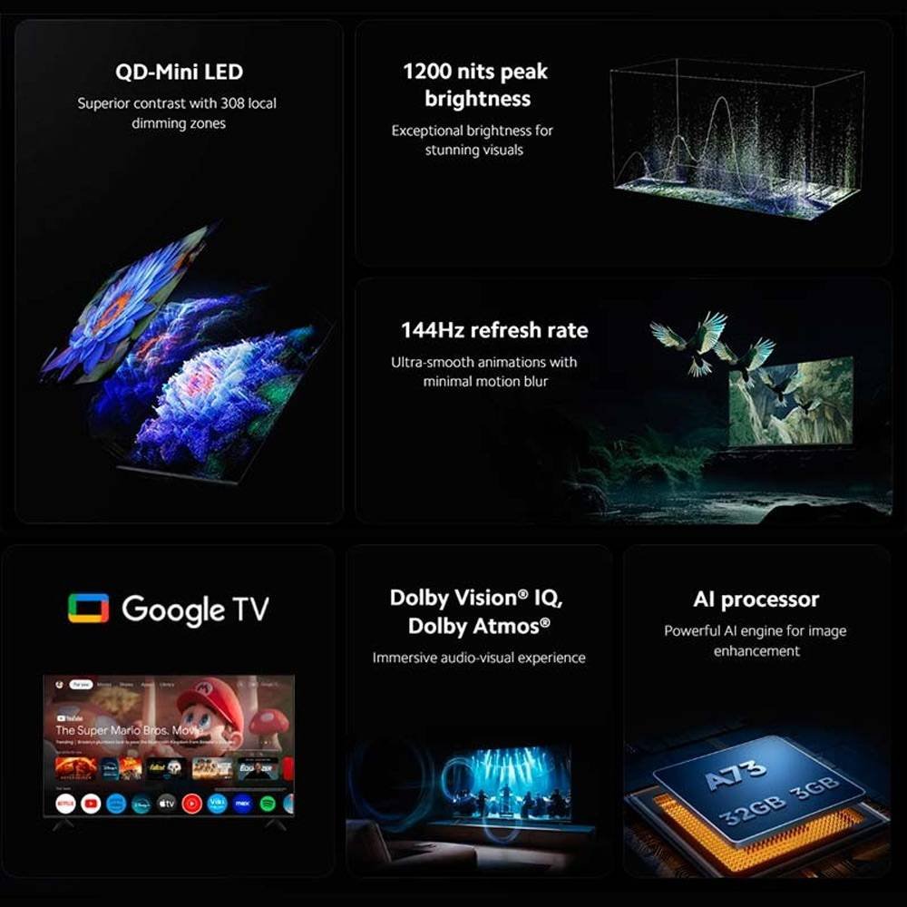 Xiaomi TV 75" S Mini Led 2025 4K Google TV 144hz - Imagem 3