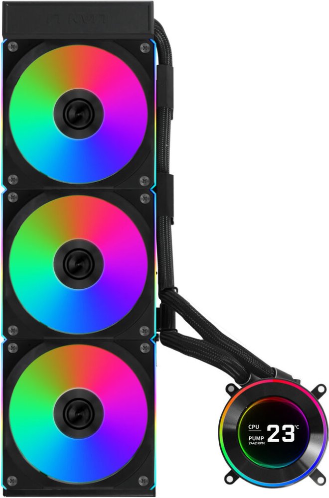 Water Cooler CPU AIO Lian Li HydroShift II LCD-C 360CL Preto - 360mm - Imagem 2