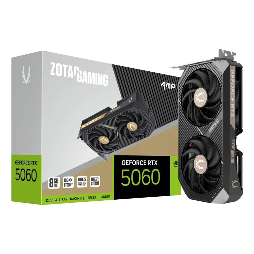 Placa Gráfica Zotac Gaming NVIDIA GeForce RTX 5060 "Blackwell" AMP 8GB GDDR7 DLSS4