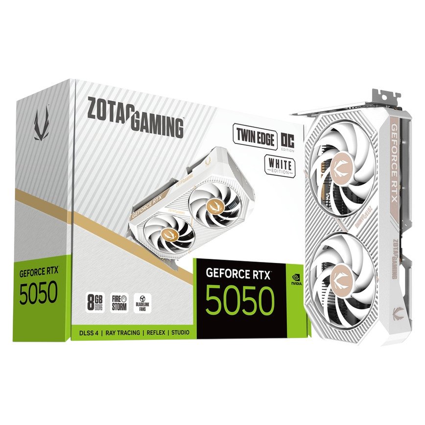 Placa Gráfica ZOTAC GeForce RTX 5050 TWIN EDGE OC WHITE 8GB DLSS4