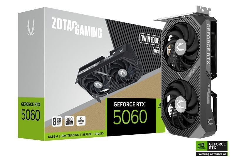 Placa Gráfica ZOTAC GeForce RTX 5060 TWIN EDGE PLUS 8GB DLSS4 GDDR7