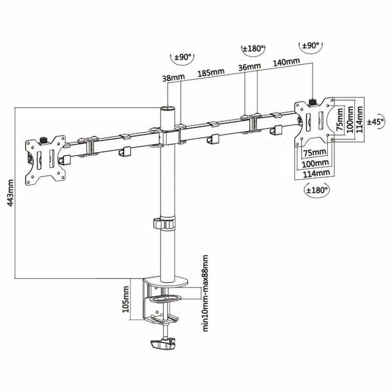 Suporte para Monitores Aisens DT32TSR-041 13-32 8KG VESA - Imagem 4