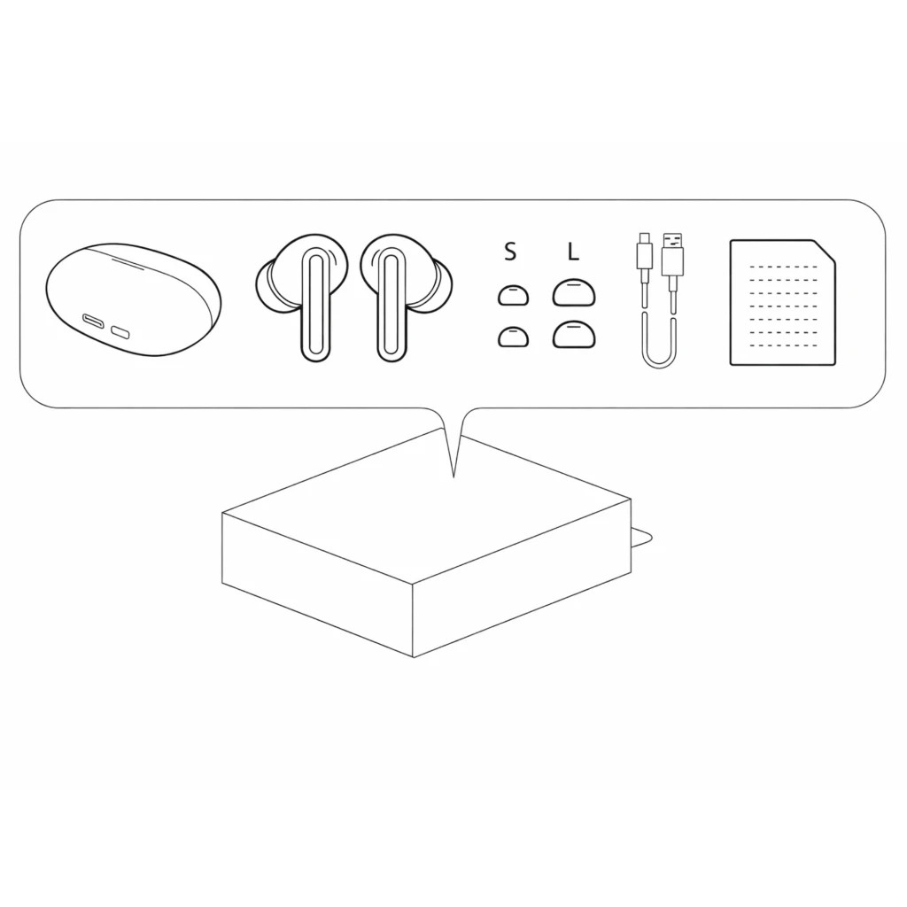 Xiaomi Redmi Buds 8 Preto TWS ANC Bluetooth 5.4 44h Auriculares sem fios - Imagem 3