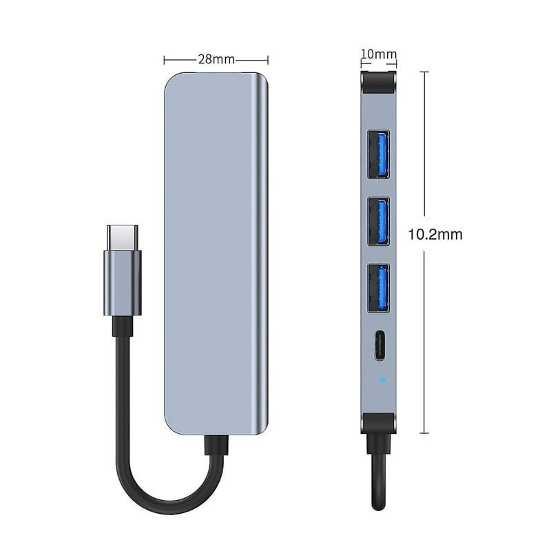 2301T 5 em 1 USB Tipo C+USB 3.0 Hub USB - Imagem 3