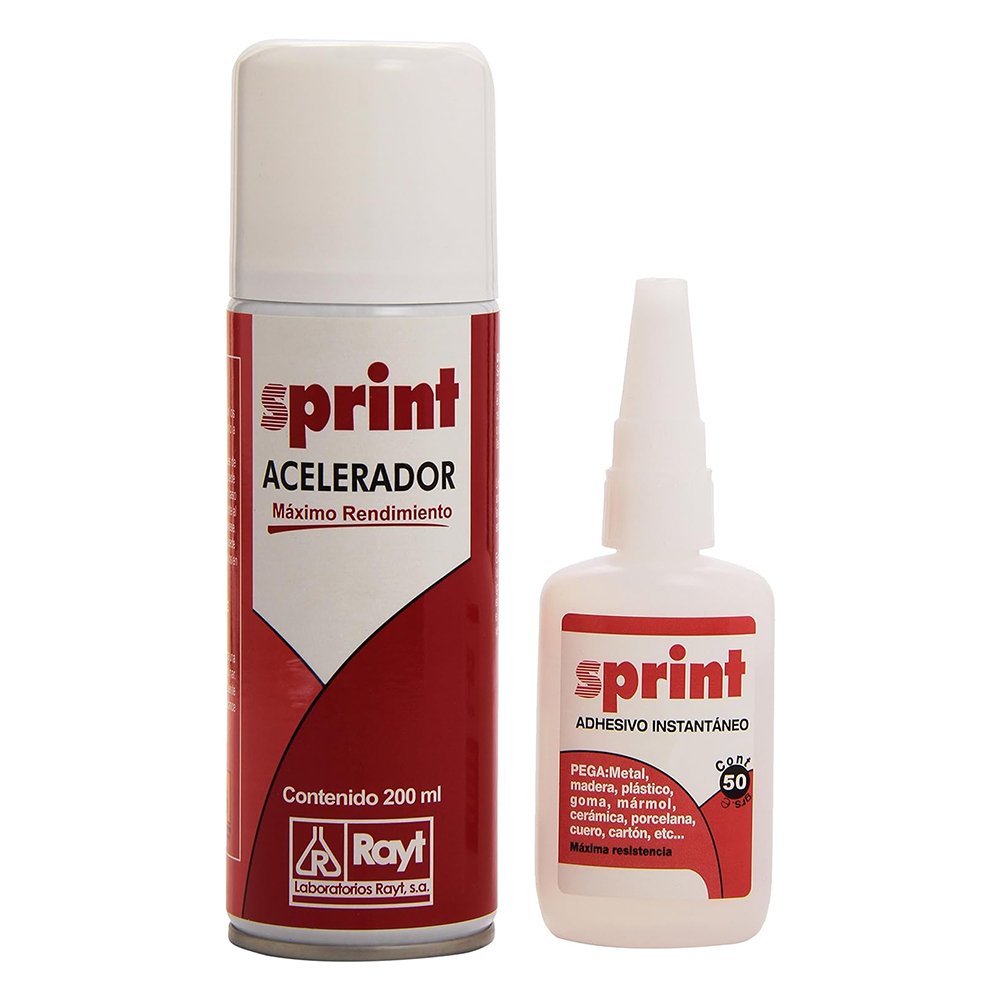 Kit Cianoacrilato (super cola) Alta Viscosidade 50g + Ativador 200ml – Rayt 607-99 SPRINT KIT