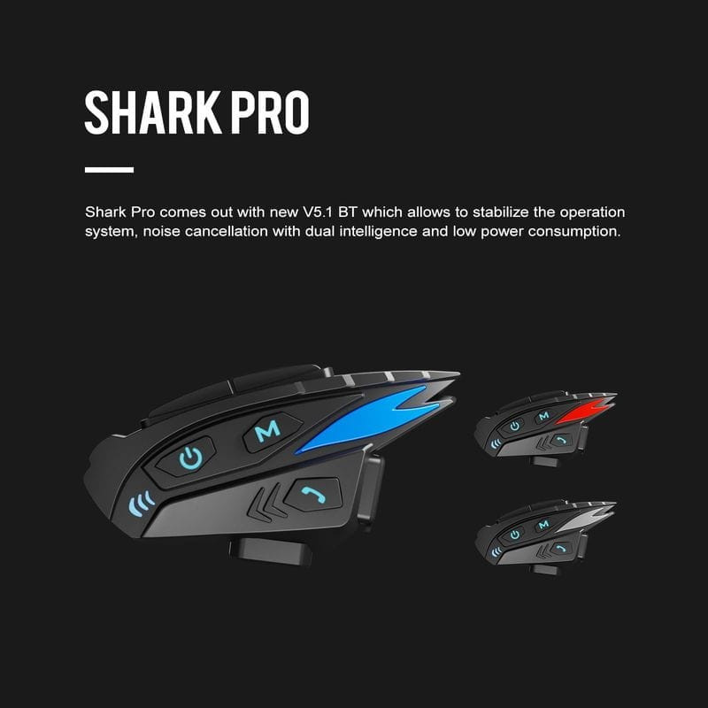 Hysnox Shark Pro Full Duplex - Intercomunicador para moto 8 interlocutores conversa simultânea - Imagem 3