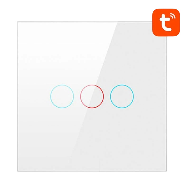Avatto LZTS02-EU-W3 3 Botões ZigBee Branco - Interruptor Táctil Inteligente