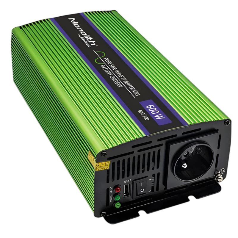 Qoltec Monolith 600 W, Verde - Adaptador e Inversor de Corrente