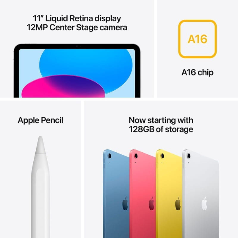Apple iPad 2025 11” 128GB WiFi iPadOS 18 Prata - Imagem 2