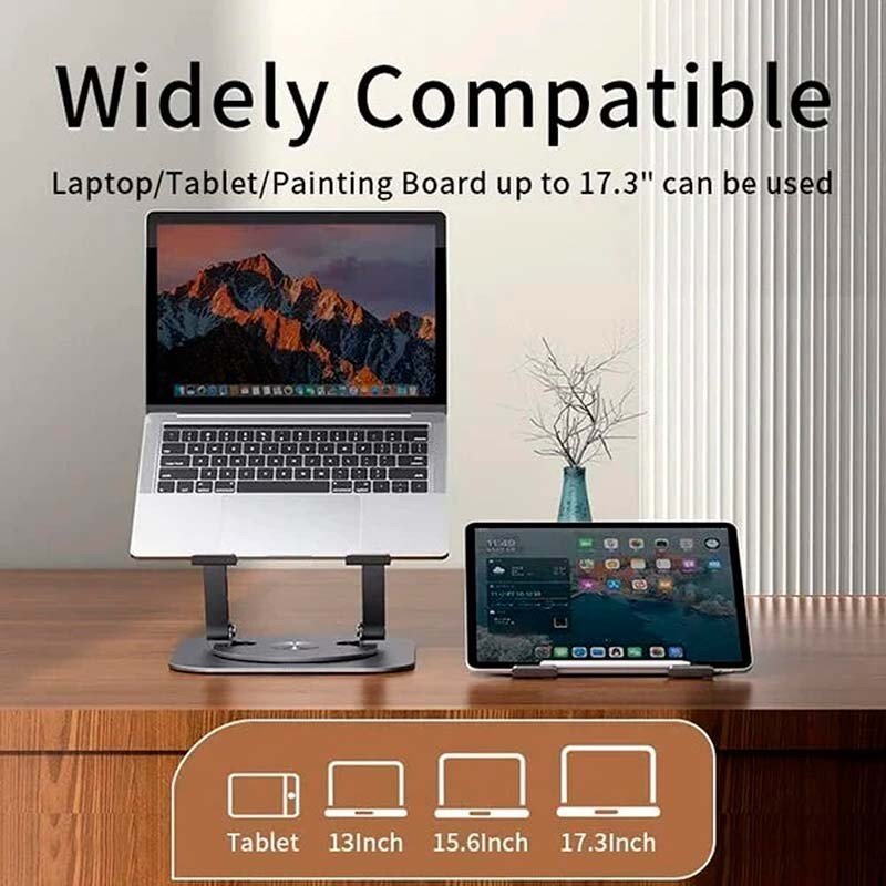 Suporte Giratório LS928 para Tablet e Computador Portátil de Alumínio Prateado - Imagem 5