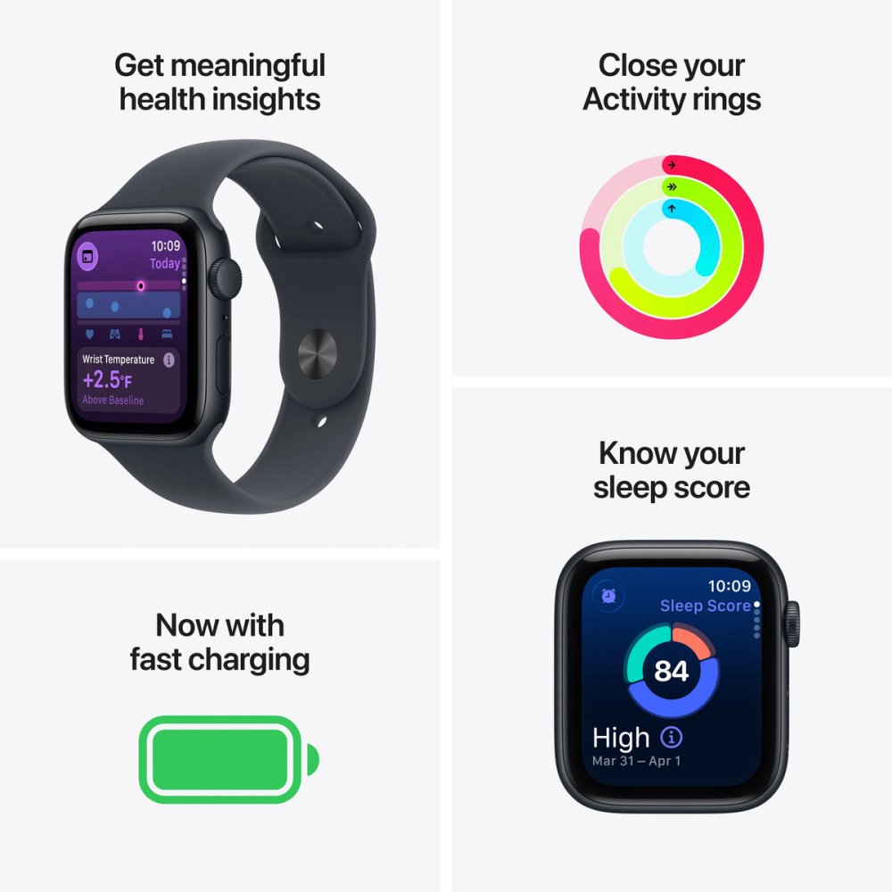 Apple Watch SE 3 GPS (44mm) Alumínio Luz das Estrelas | Bracelete Desportiva Luz das Estrelas - S/M - Imagem 3