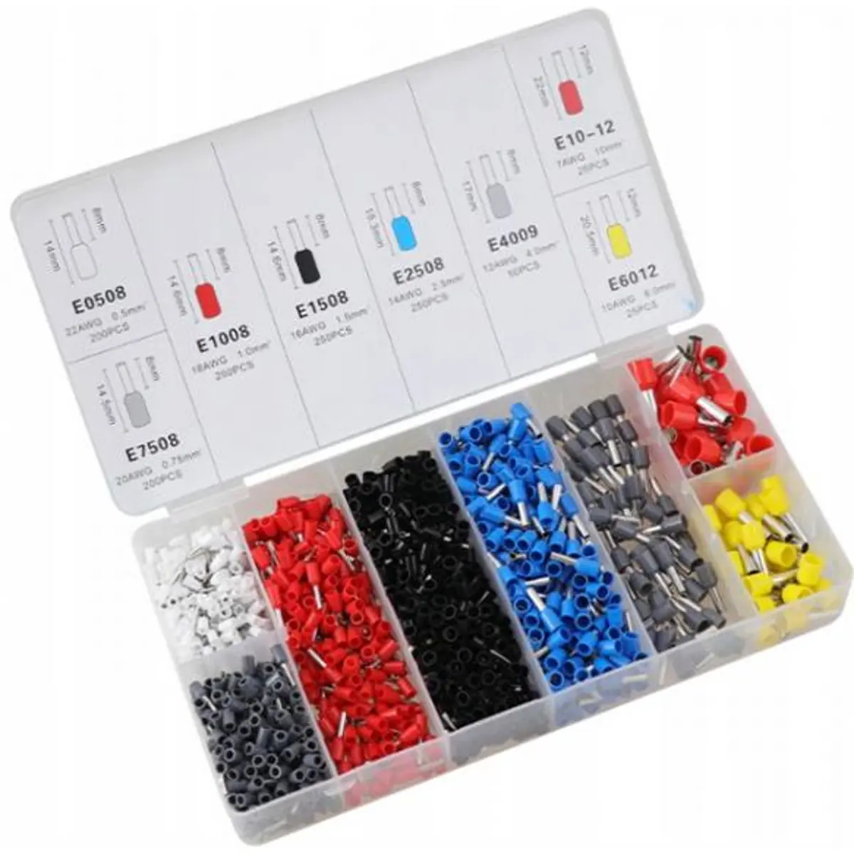 Conjunto de 1200 ponteiras isoladas (0.06-10mm²) com alicate de cravar hexagonal [6 lâminas] - Imagem 3