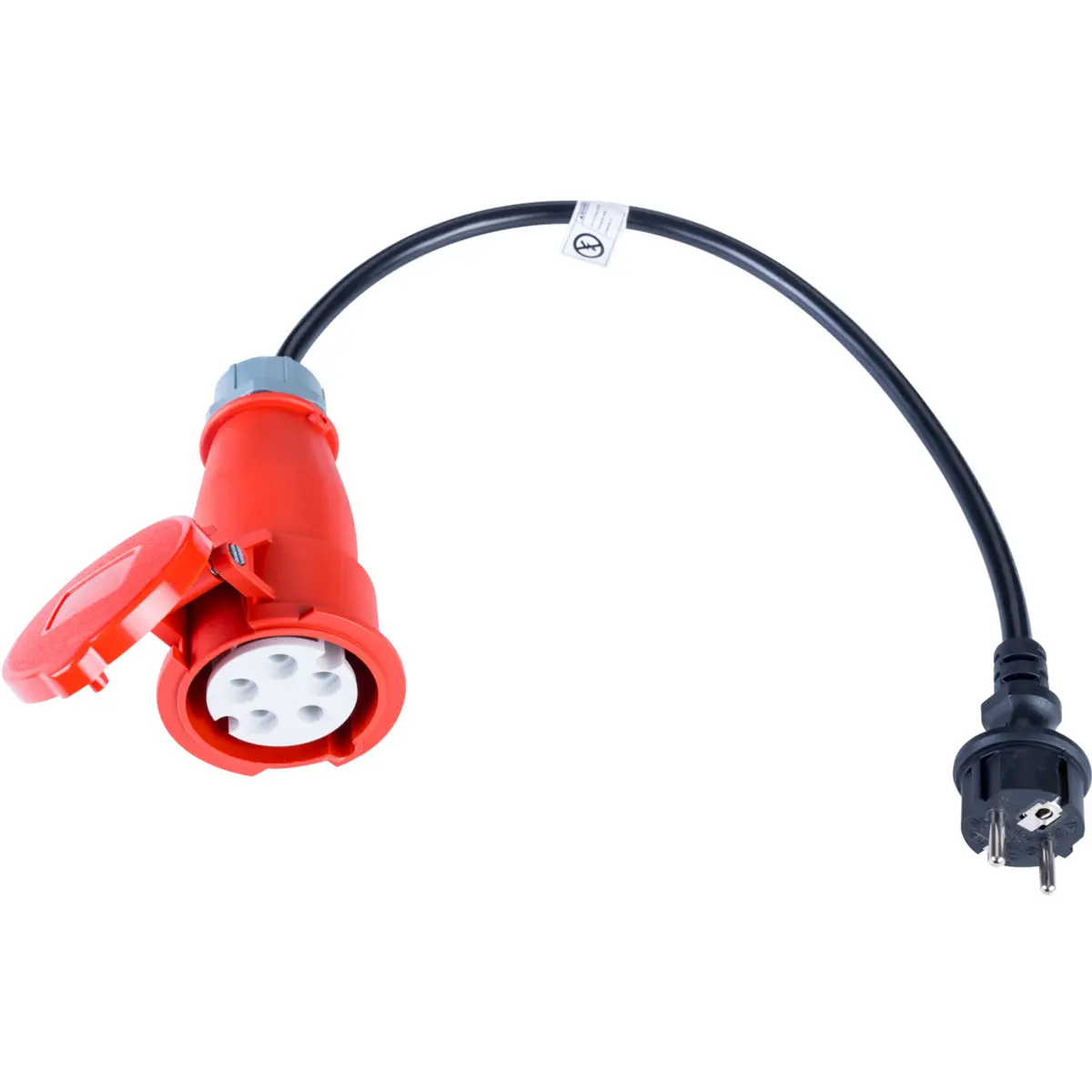 Akyga  AK-SC-E06 -  Adaptador CEE trifásica fêmea 5 pólos (3P+N+T) - Schuko macho 16A - 50cm