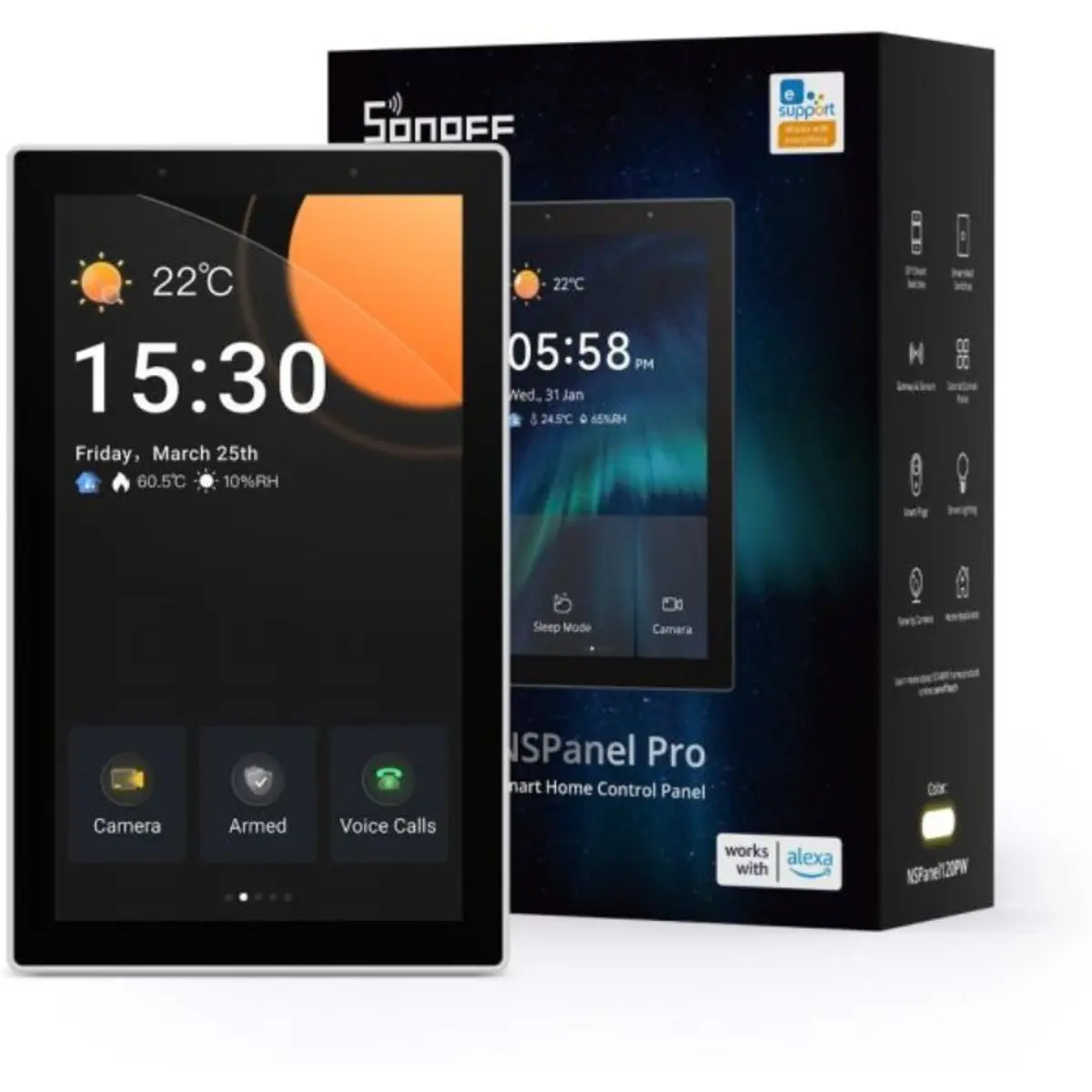 Sonoff  NSPanel Pro 120 -  Ecrã tátil multifuncional HMI inteligente WiFi / Zigbee Hub / Matter - 4.7'' Branco - Imagem 5