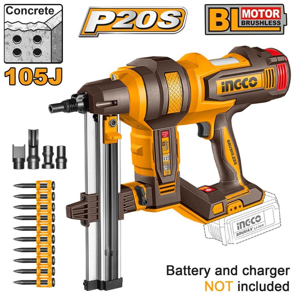 Pregadora p/betão 20V + Mala (sem baterias e sem carregador) IngCo