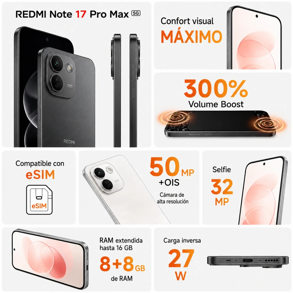 Xiaomi Redmi Note 17 Pro Max 5G 8 GB/512 GB Preto 6,83 polegadas AMOLED 120 Hz - Imagem 7