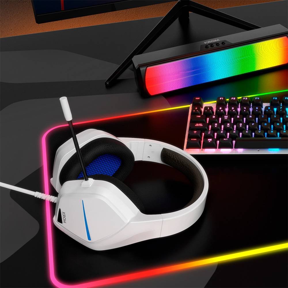 Headset Krom Kopa Move 2.0 Gaming PC/PS4/PS5/Switch Branco - Imagem 6