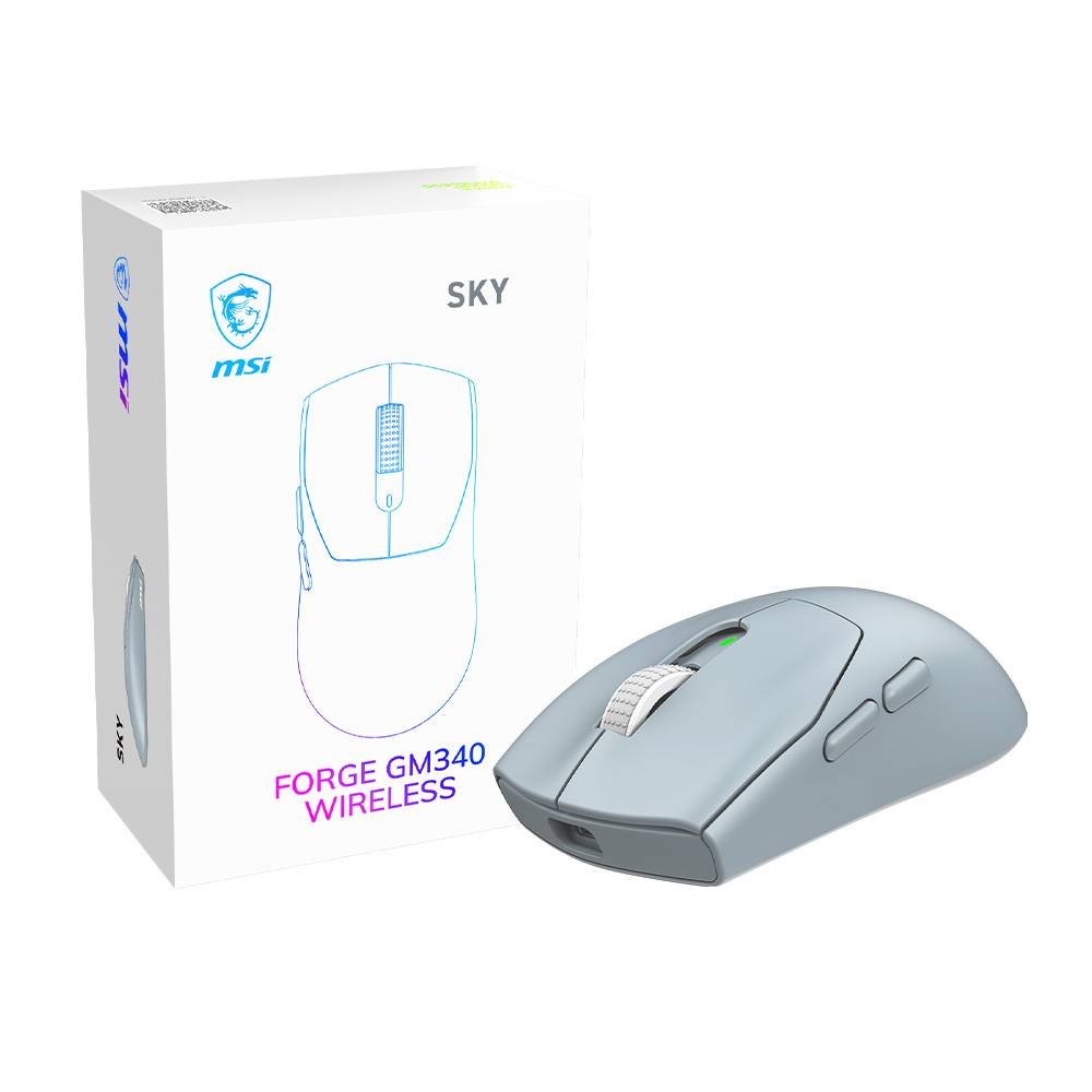 Rato Óptico MSI Forge GM340 Wireless / Bluetooth 12000DPI Sky - Imagem 12