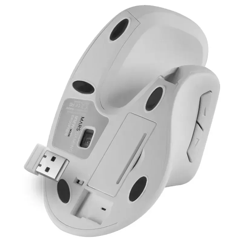 Rato Óptico Mars Gaming MMW-ERGOPRO Vertical Ergonomic Wireless 3200DPI Branco - Imagem 4