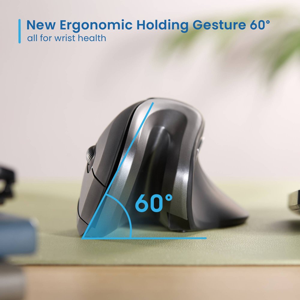 Rato Óptico Ewent EW3154 Ergonomic Vertical Wireless 3200DPI Preto - Imagem 3