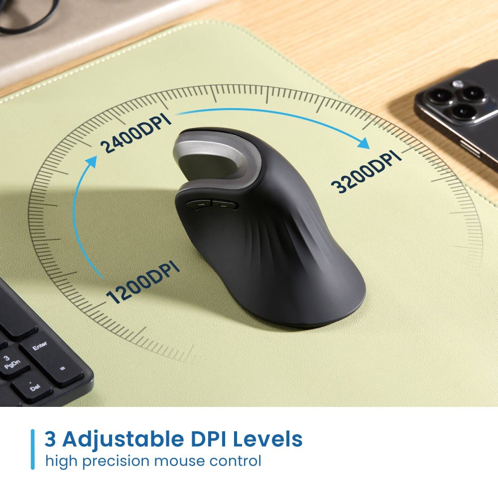 Rato Óptico Ewent EW3154 Ergonomic Vertical Wireless 3200DPI Preto - Imagem 7