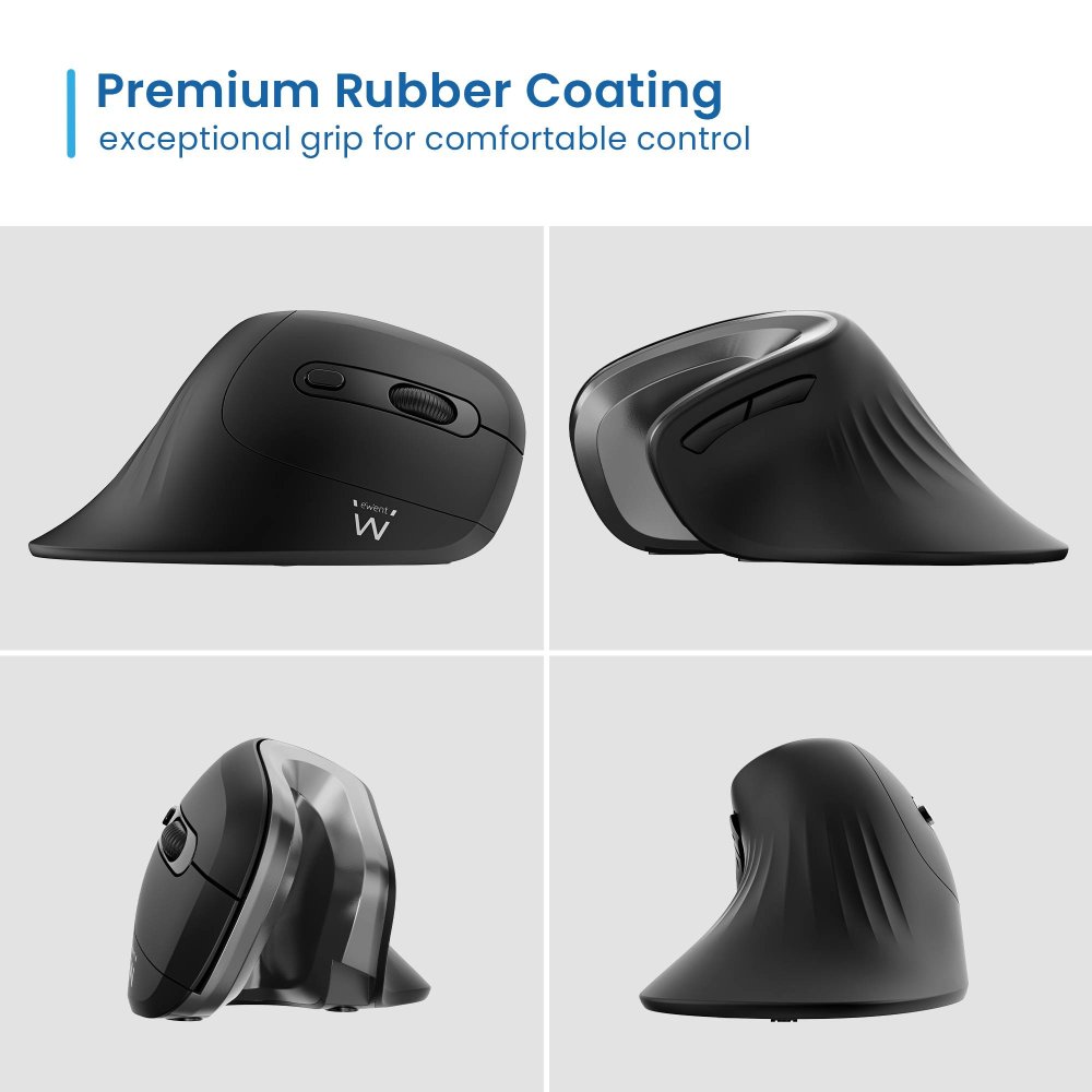 Rato Óptico Ewent EW3154 Ergonomic Vertical Wireless 3200DPI Preto - Imagem 9