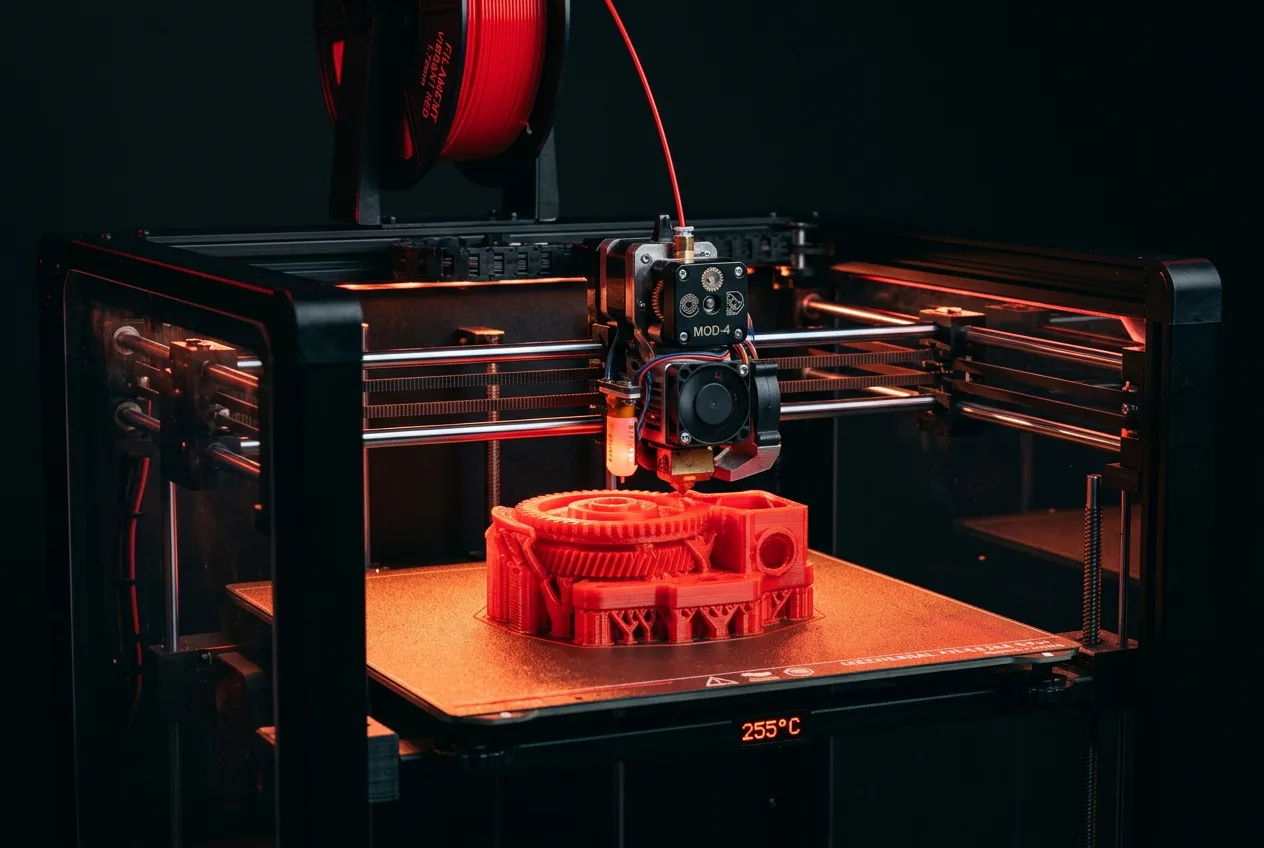 Impressora 3D a imprimir uma peça